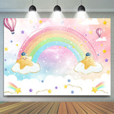 Rosa Himmel Mit Regenbogen Und Wolken Geburtstag Hintergrund